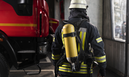 Firefighter Station With Suit Safety Helmet