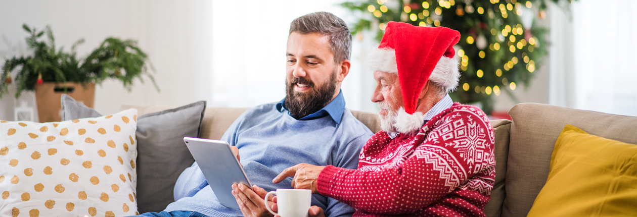 Santa Elderly Laptop Tablet Help