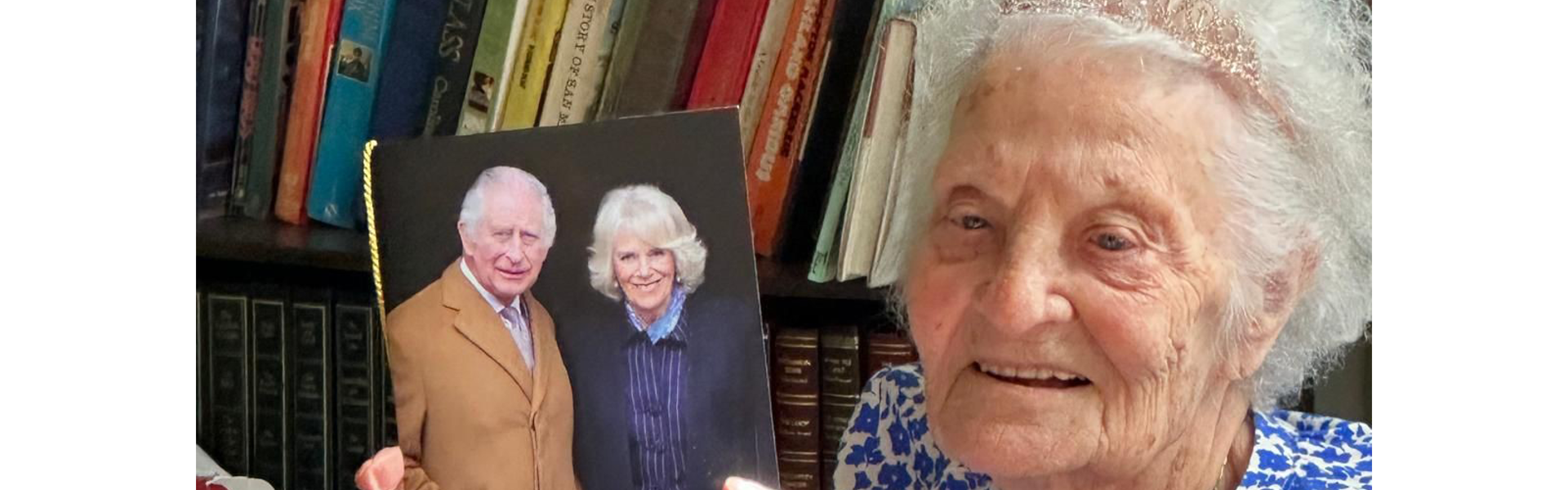 Lillian With Her Card From King Charles Border